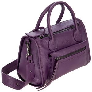 NWT Anthropologie Brics Medium Purple Leather Satchel